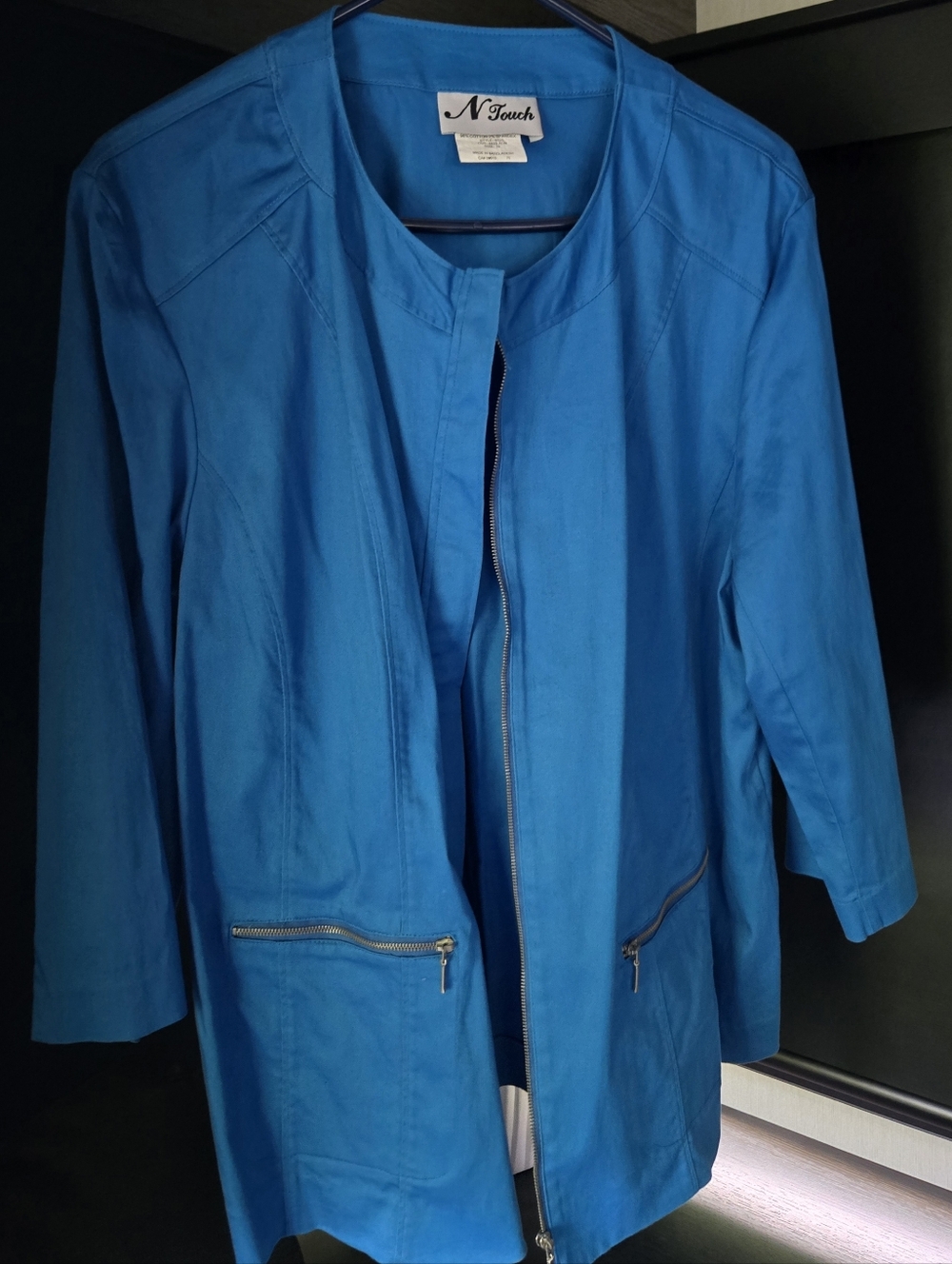 N Touch Women's Teal Trench Coat with Zip Pockets